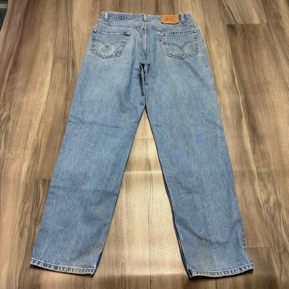 Levis Relaxed Straight Leg Jeans Light Wash Denim W36 L34 Mens 1353